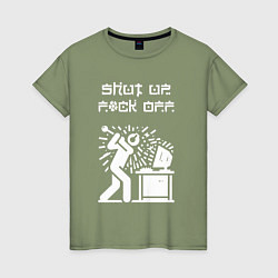 Женская футболка Осторожно злой геймер - нецензурная лексика