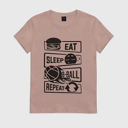 Женская футболка Есть спать баскетбол