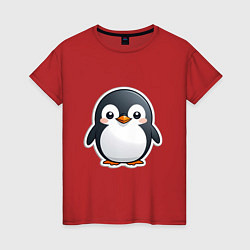 Женская футболка Пингвин цыпленок