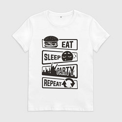 Женская футболка Есть спать вечеринка