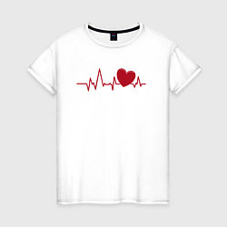 Женская футболка Сердце и электрокардиограмма: символ здоровья и лю