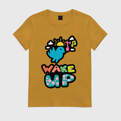 Женская футболка Проснись