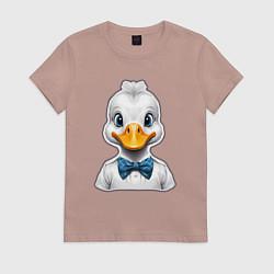 Женская футболка Портрет утенок в бабочке