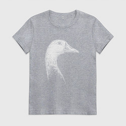 Футболка хлопковая женская Гусь в профиль, цвет: меланж