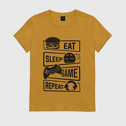 Женская футболка Есть спать играть