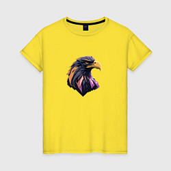Футболка хлопковая женская Иллюстрация орла, цвет: желтый