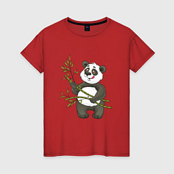 Женская футболка Мультяшная панда с бамбуком