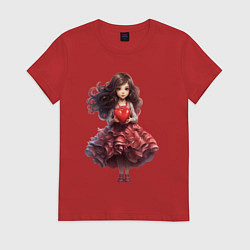 Женская футболка Валентинка с сердцем