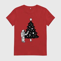 Женская футболка Космическая ёлочка