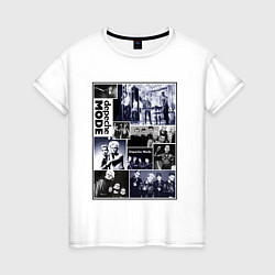 Футболка хлопковая женская Depeche Mode - Collage, цвет: белый