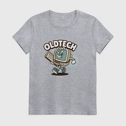 Женская футболка Old school old tech