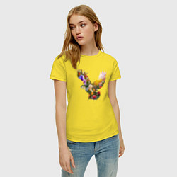 Футболка хлопковая женская Орел силуэт, цвет: желтый — фото 2