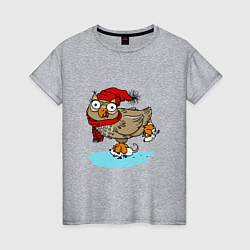 Женская футболка Сова на катке