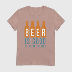 Женская футболка Пиво хорошо больше пива лучше