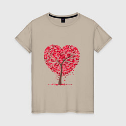 Женская футболка Дерево из сердец