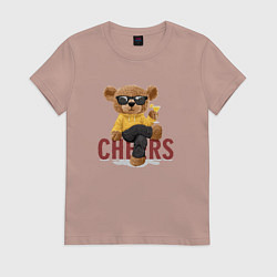 Женская футболка Плюшевый медведь с коктейлем