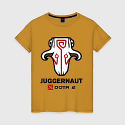 Футболка хлопковая женская Juggernaut Dota 2, цвет: горчичный
