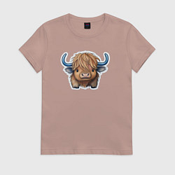 Женская футболка Шотландский волосатый бык