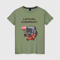 Женская футболка Lethal company: Stop Please