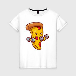 Женская футболка Пицца на спорте