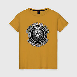 Женская футболка Морда волка и мем