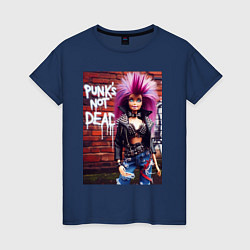 Женская футболка Punks not dead - cool Barbie ai art