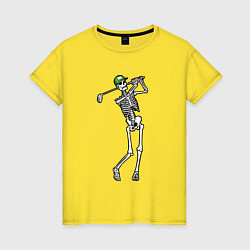 Женская футболка Golfing skeleton