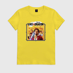Футболка хлопковая женская Yakuza Like a Dragon, цвет: желтый