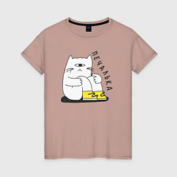 Женская футболка Печалька кот