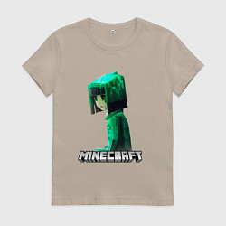 Женская футболка Minecraft девушка с зелеными волосами