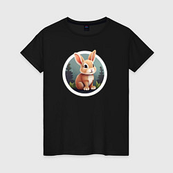 Женская футболка Маленький пушистый кролик