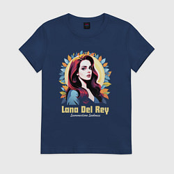 Футболка хлопковая женская Lana Del Rey Summertime Sadness, цвет: тёмно-синий
