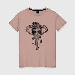 Женская футболка Слон хипстер