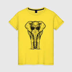 Женская футболка Слон в панаме