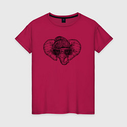 Женская футболка Слоненок хипстер