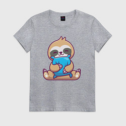 Женская футболка Ленивец с подушкой