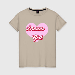 Женская футболка Девушка-мечта в розовом сердце