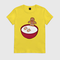 Женская футболка Человечек пряник