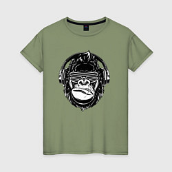 Женская футболка Music gorilla