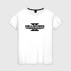 Футболка хлопковая женская Helldivers 2 - black, цвет: белый