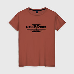 Футболка хлопковая женская Helldivers 2: Logo, цвет: кирпичный