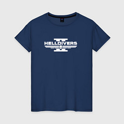 Футболка хлопковая женская Helldivers 2 - white, цвет: тёмно-синий
