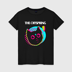 Футболка хлопковая женская The Offspring rock star cat, цвет: черный