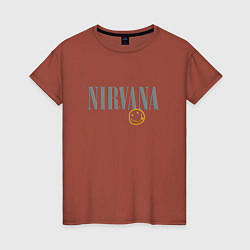 Женская футболка Nirvana logo smile