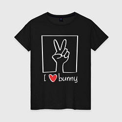 Женская футболка I love bunny