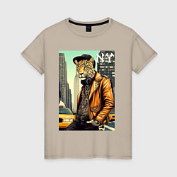 Женская футболка The cool leopard is a New Yorker