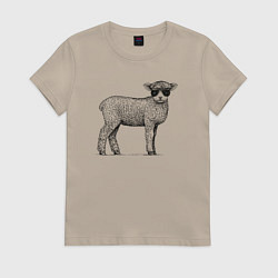 Женская футболка Ягненок в кепке