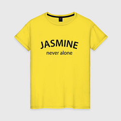 Футболка хлопковая женская Jasmine never alone - motto, цвет: желтый