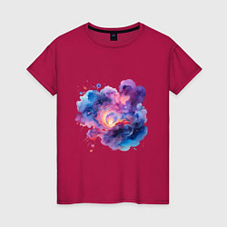 Женская футболка Космическая спираль акварель