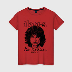 Футболка хлопковая женская The Doors Jim Morrison, цвет: красный